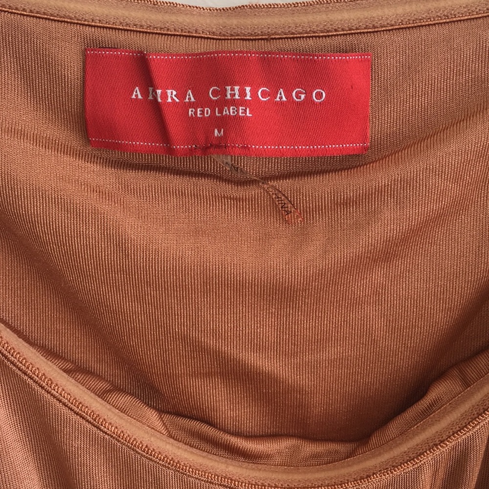 NWOT Akira bronze ruffle crop top - Picture 3 of 3